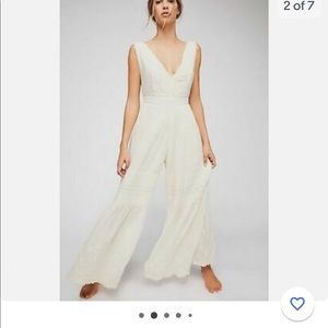 Free people paloma jumpsuit cream size 6